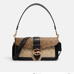 Coach - Georgie Shoulder Bag In Blocked Signature Canvas, Excellent Barely Used